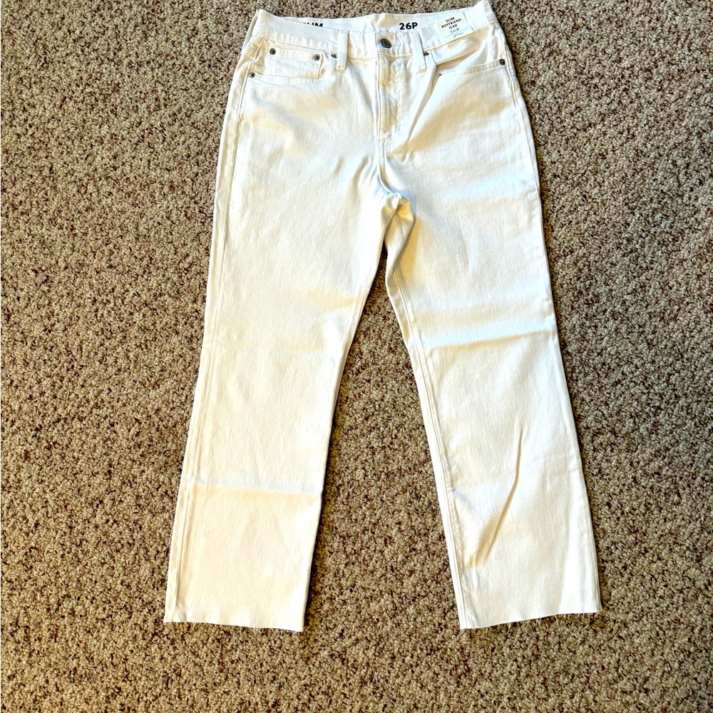 J. Crew Petite slim boyfriend jean in white